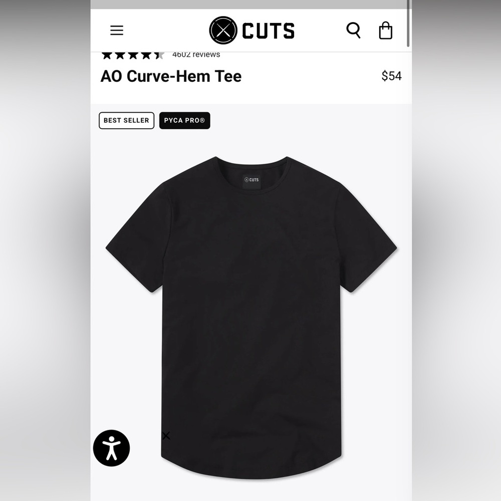 2 Mens CUTS Tee - Black & Gray